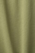 Esprit Retro logo print cotton t-shirt Men Olive T-Shirts P0D0X631 - Image 4