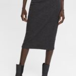 Esprit Rib knit pencil skirt Women Anthracite Skirts P0D0X431