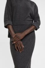 Esprit Rib knit pencil skirt Women Anthracite Skirts P0D0X431 - Image 3