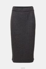 Esprit Rib knit pencil skirt Women Anthracite Skirts P0D0X431 - Image 5