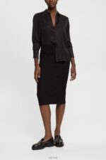 Esprit Rib knit pencil skirt Women Black Skirts P0D0X428 - Image 2