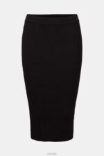 Esprit Rib knit pencil skirt Women Black Skirts P0D0X428 - Image 5