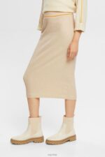 Esprit Rib knit pencil skirt Women Ice Skirts P0D0X432