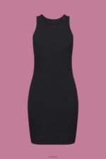 Esprit Ribbed jersey dress Women Black Dresses P0D0X285 - Image 5