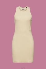 Esprit Ribbed jersey dress Women Sand Dresses P0D0X286 - Image 5