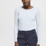 Esprit Ribbed jumper Women Pastel Blue Sweaters P0D0X274