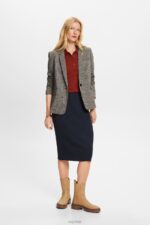 Esprit Ribbed Knit Midi Skirt Women Petrol Blue Skirts P0D0X21 - Image 2
