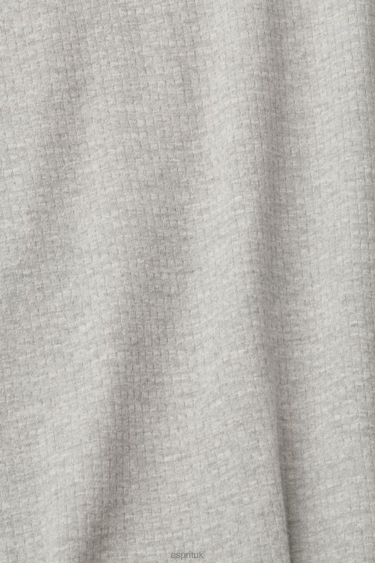 Esprit Ribbed long sleeve top Men Light Grey Long Sleeve P0D0X817 - Image 4