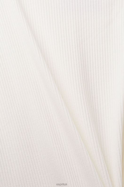 Esprit Ribbed long sleeve top Women Off White Long Sleeve P0D0X89 - Image 4