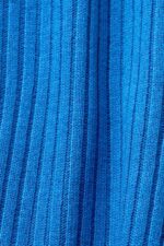 Esprit Ribbed, sleeveless jumper, linen blend Women Bright Blue Sweaters P0D0X109 - Image 4
