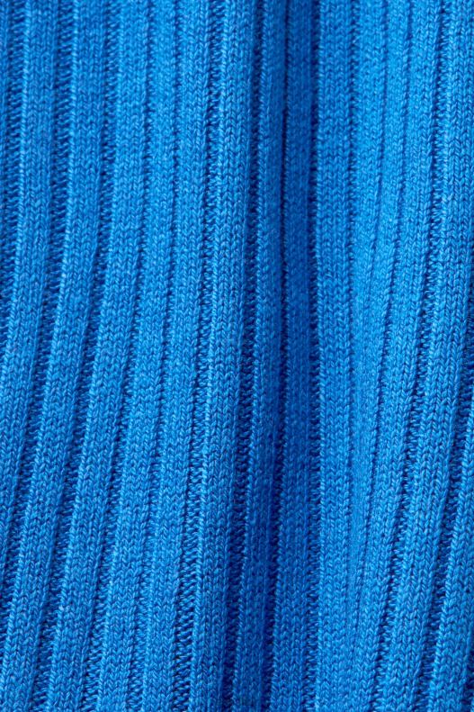 Esprit Ribbed, sleeveless jumper, linen blend Women Bright Blue Sweaters P0D0X109 - Image 4