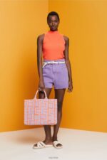 Esprit Ribbed, sleeveless jumper, linen blend Women Coral Orange Sweaters P0D0X110 - Image 2