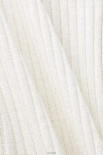 Esprit Ribbed, sleeveless jumper, linen blend Women Off White Sweaters P0D0X108 - Image 4