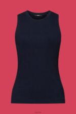 Esprit Ribbed tank top Women Navy Tank P0D0X304 - Image 5
