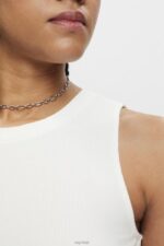 Esprit Ribbed tank top Women Off White Tank P0D0X301 - Image 3