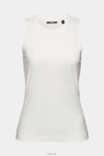 Esprit Ribbed tank top Women Off White Tank P0D0X301 - Image 5