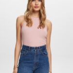 Esprit Ribbed tank top Women Old Pink Tank P0D0X14