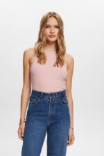 Esprit Ribbed tank top Women Old Pink Tank P0D0X14