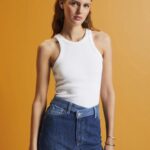 Esprit Ribbed tank top Women White Tank P0D0X281