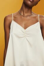 Esprit Satin strappy top Women Light Taupe Top P0D0X355 - Image 3