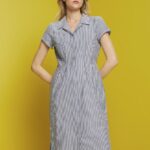 Esprit Seersucker shirt dress, 100% cotton Women Navy Dresses P0D0X179