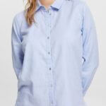 Esprit Shirt blouse made of 100% cotton Women Light Blue Blouses P0D0X515