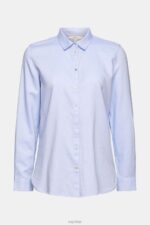 Esprit Shirt blouse made of 100% cotton Women Light Blue Blouses P0D0X515 - Image 5