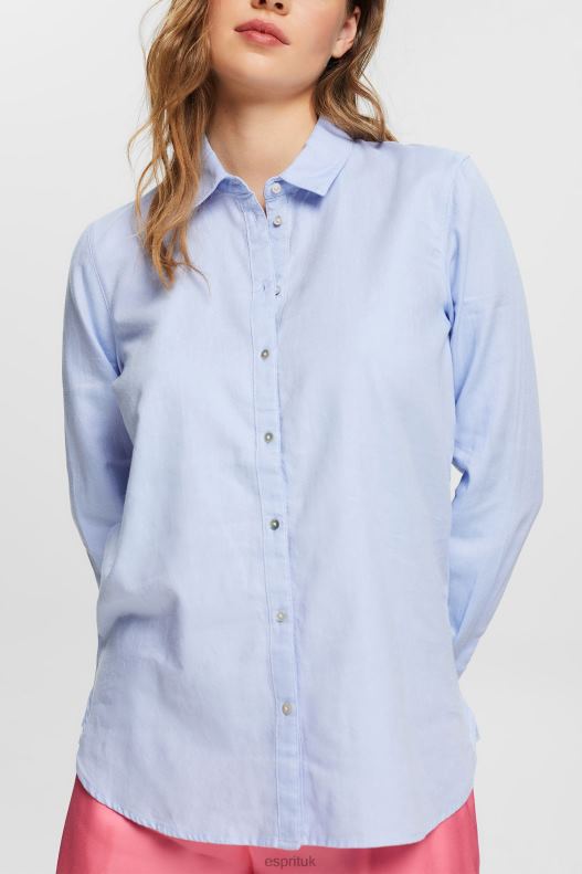 Esprit Shirt blouse made of 100% cotton Women Light Blue Blouses P0D0X515 - Image 1