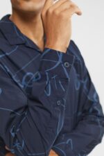 Esprit Shirt with a pattern Men Navy Shirts P0D0X910 - Image 3