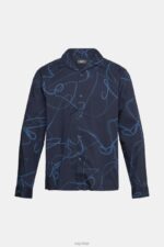 Esprit Shirt with a pattern Men Navy Shirts P0D0X910 - Image 5