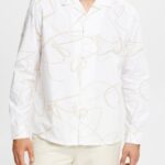 Esprit Shirt with a pattern Men White Shirts P0D0X909
