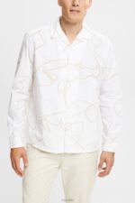 Esprit Shirt with a pattern Men White Shirts P0D0X909