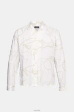Esprit Shirt with a pattern Men White Shirts P0D0X909 - Image 5