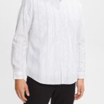 Esprit Shirt with striped pattern Men White Shirts P0D0X911