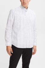 Esprit Shirt with striped pattern Men White Shirts P0D0X911
