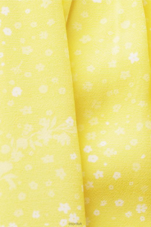Esprit Short sleeve blouse with tie belt Women Light Yellow Blouses P0D0X222 - Image 4