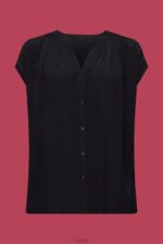 Esprit Short sleeve blouse Women Black Blouses P0D0X220 - Image 5