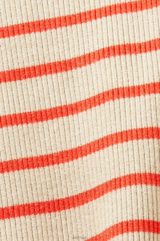 Esprit Short-sleeved ribbed sweater Women Light Taupe Sweaters P0D0X317 - Image 4
