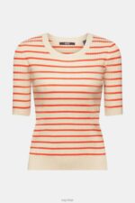 Esprit Short-sleeved ribbed sweater Women Light Taupe Sweaters P0D0X317 - Image 5