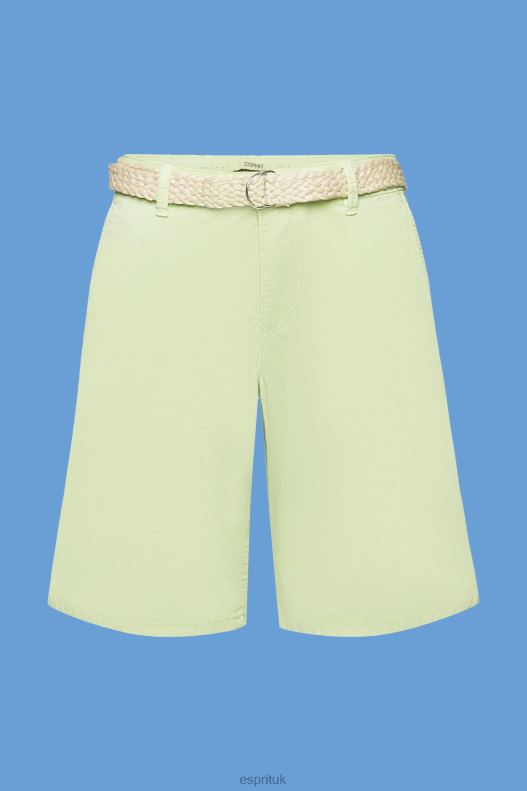 Esprit Shorts with braided raffia belt Women Citrus Green Shorts P0D0X263 - Image 5