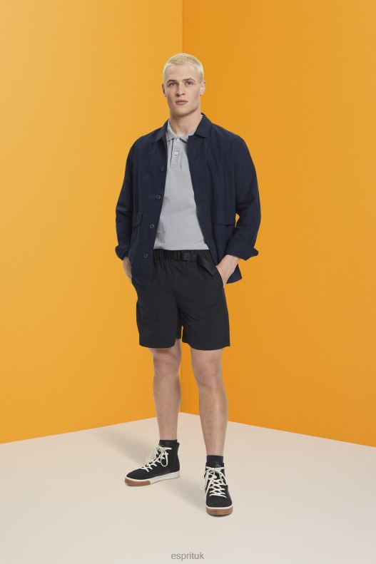Esprit Shorts with integrated belt Men Black Shorts P0D0X671 - Image 2