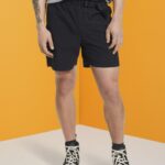 Esprit Shorts with integrated belt Men Black Shorts P0D0X671