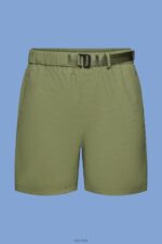 Esprit Shorts with integrated belt Men Olive Shorts P0D0X672 - Image 5