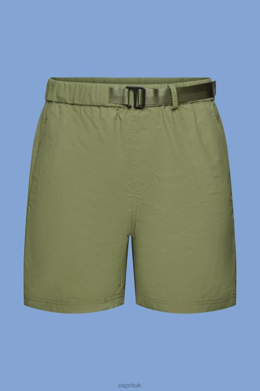 Esprit Shorts with integrated belt Men Olive Shorts P0D0X672 - Image 5