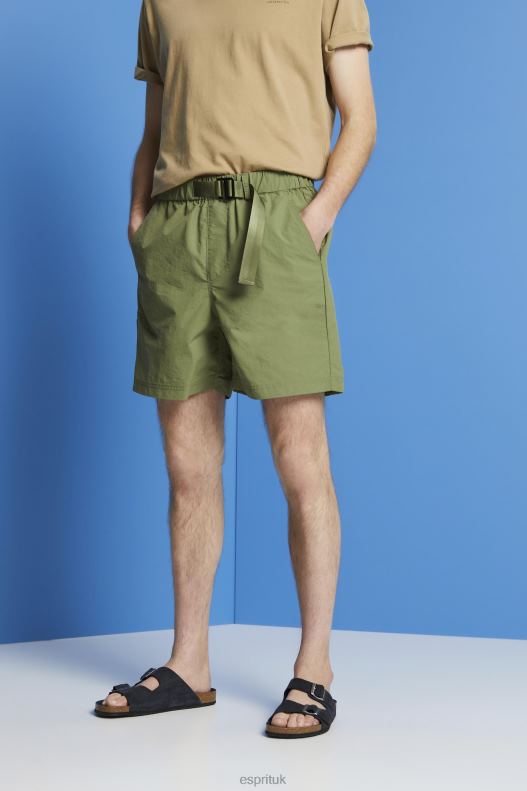 Esprit Shorts with integrated belt Men Olive Shorts P0D0X672 - Image 1