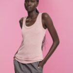 Esprit Sleeveless glitter top Women Blush Tank P0D0X403