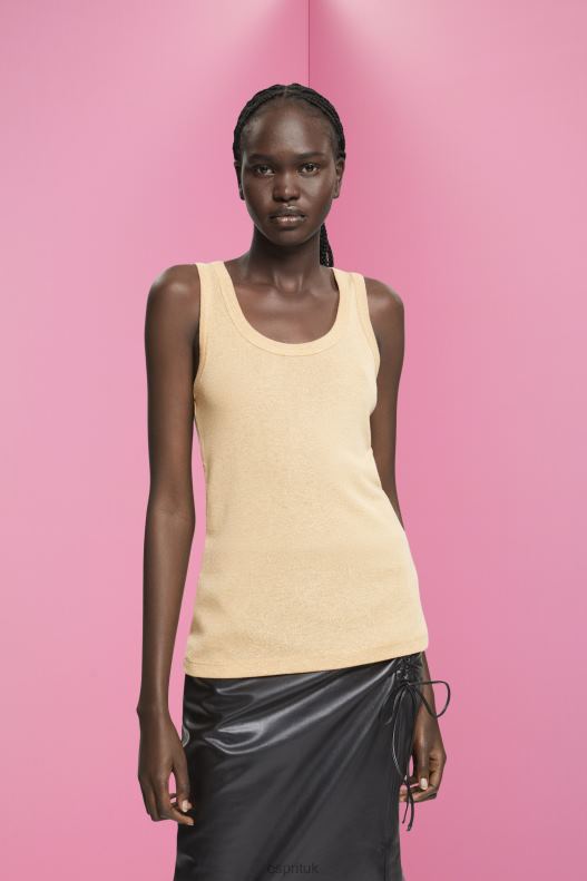 esprit_sleeveless_glitter_top_women_gold_tank_p0d0x404.jpg Esprit Sleeveless glitter top Women Gold Tank P0D0X404 - Image 1