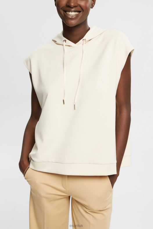 Esprit Sleeveless hoodie with side slits Women Ice Sweatshirts & Hoodies P0D0X532 - Image 1