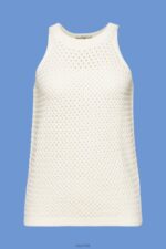 Esprit Sleeveless knit top, 100% cotton Women Ice Sweaters P0D0X98 - Image 5