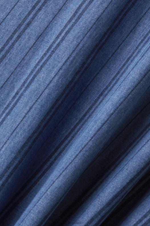 Esprit Slim fit denim shirt with stripes Men Navy Shirts P0D0X717 - Image 4
